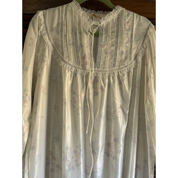 Vintage Barbizon Cuddleskin Lilac Nightgown Santin Cotton Size Lg NEW w tags3083 - Picture 3 of 14